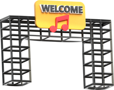 music event gate 3d illustration